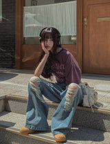 ミューズワイドダメージデニムパンツ