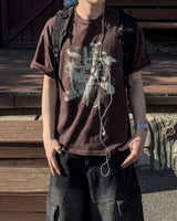 Las Faded Printing Oversized Short Sleeve
