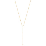 Sparkle Point 925 Silver + 14k gold plating Y-shaped Necklace N053-05G