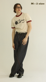 シューティングスターリンガーTシャツ @ アイボリー * レッド