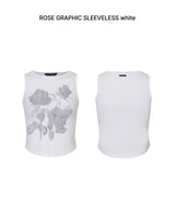 ROSE GRAPHIC SLEEVELESS white