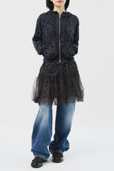 (W) Dual Dot Hooded Zip Up (2color)
