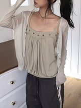 Robo Tencel See-through Snap Cardigan