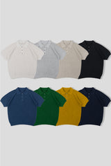 LMN Summer Scotty 3 Button Collar Short Sleeve Knitwear (8 colors)