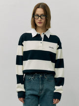 STRIPE COLLAR T-SHIRT NV+IV