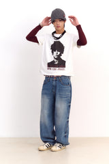 Unisex Human Print Crop T-shirt (White)