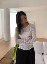 Singer Cut Round Long Sleeve Tee