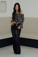 black jeans bootcut denim pants