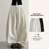 Flap Pocket Pants Cotton Wide Pants (3 colors)