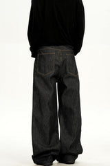 Raw Black Straight Jeans