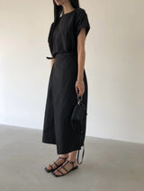 ジュール ラップロールアップ半袖ロングワンピース