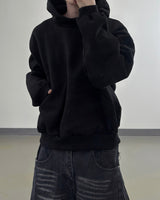 Urban crop high-neck fleece hoodie