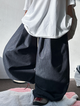 DURABLE DENIM VER❤‍🔥 ツープリーツバルーンコットンパン🖤 - 2 COLORS