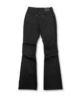 Star Stud Shirring Flared Denim Pants_Black