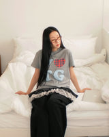 ブツヴィンテージハートチェックパッチショートスリーブTシャツ