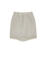 Layered Mesh Nylon Midi Skirt / Beige
