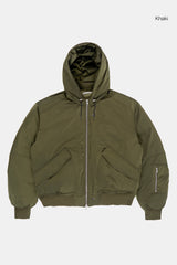 Reus hooded shirring MA-1 down jumper