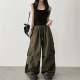 Reedy ポケットピンタックパラシュートワイドパンツ