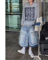 NOX Carpenter Raw-Cut Bermuda Denim