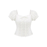 Lily Lace Blouse - FLORAL IVORY