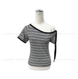 Tio Stripe Strap Overshoulder Tee