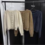 [F/W] ベーシックヘアラウンドネックカーディガン(3color)
