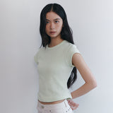 C 90S LINE WAFFLE BASIC T-SHIRT_MINT