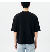 オーバーフィットクールドライバックスリットスリーブTシャツ ブラック