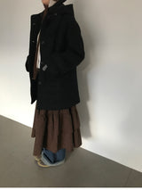 [MD Pick]ファインウールフーデッドハーフコート (2color)