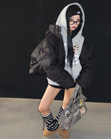 Robs High-Neck Hooded Short Padded Jacket