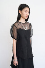 Organza Puff Top (Black)
