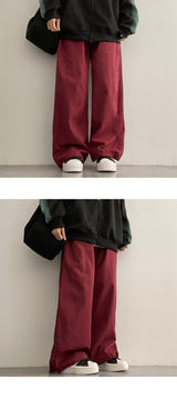RUTH Hem String Banded Waist Cotton Wide Pants