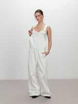 FLOWER LACE OVERALL / BLACK