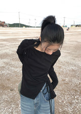  CUFFED WIDE DENIM PANTS