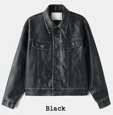 Creep Vintage Leather Trucker Jacket