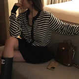 [BELLIDE MADE] ラッキー, ラウンドストライプカーディガン
