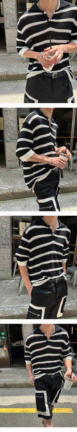 [S/S] Scasi border collar knit (2color)