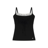 [MADE] Fromdi Ribbon Shirred Lace Sleeveless