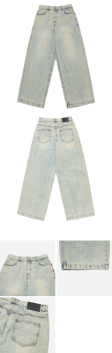 24FW COATING WASHING WIDE DENIM PANTS LIGHT BLUE