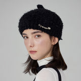 VARZAR Safety Pin Knit Beret / Black