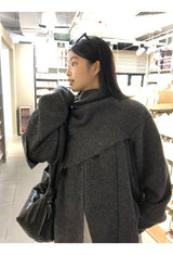 Cape Muffler Loose Fit Knit Cardigan