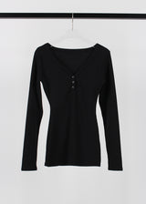 RIB BUTTON LONG TEE