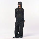 シースルー長袖Tシャツ BLACK