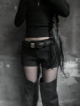 low-rise wool shorts (2color)
