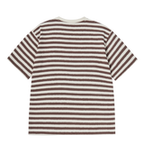 25SS ストライプロゴプリントショートスリーブTシャツ ダークブラウン