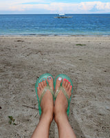 Jelly transparent flip flops