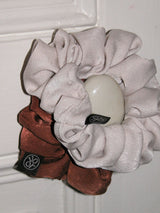 Satin Suede Scrunchie_Beige