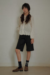 Cottage Embroidery Garden Blouse [Ivory]
