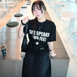 シーレタリングドットオーバーフィットTシャツ (2color)