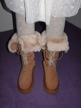 NORDIC FUR LACE-UP BOOTS